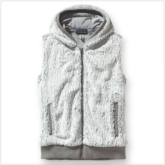 Patagonia Feather Grey Conejo Vest Fleece Fur Fuzzzy Full Zip Hoodie NWT NEW M - Picture 1 of 5